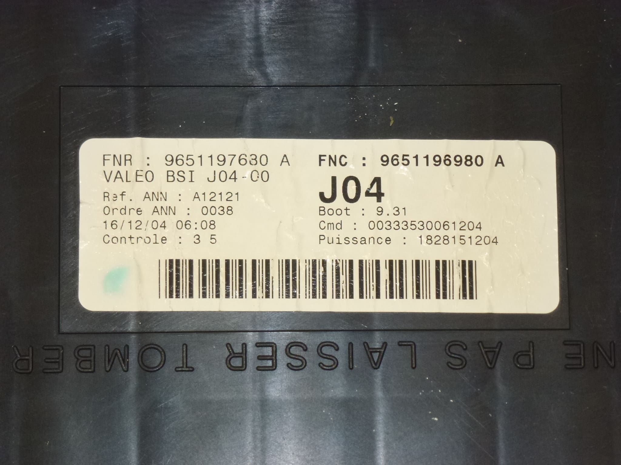 Calculateur Valeo BSI J04-00 Peugeot 307 9651197680 – Image 2
