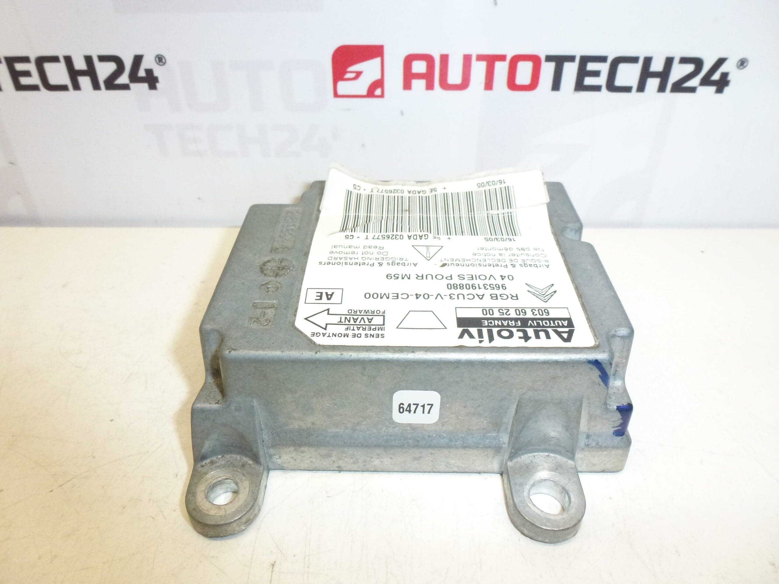Unité d'airbag Citroën Peugeot 9653190880 603602500 – Image 2